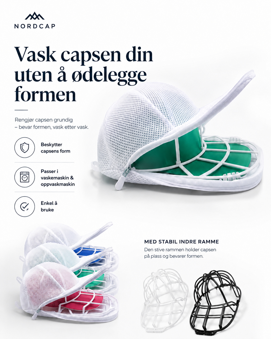 NordCap – Vask capsen uten at den mister formen
